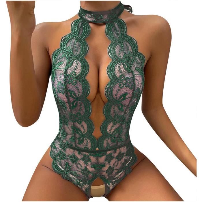 Ensemble Lingerie Sexy Femme Coordonnes Dos Nu En Dentelle