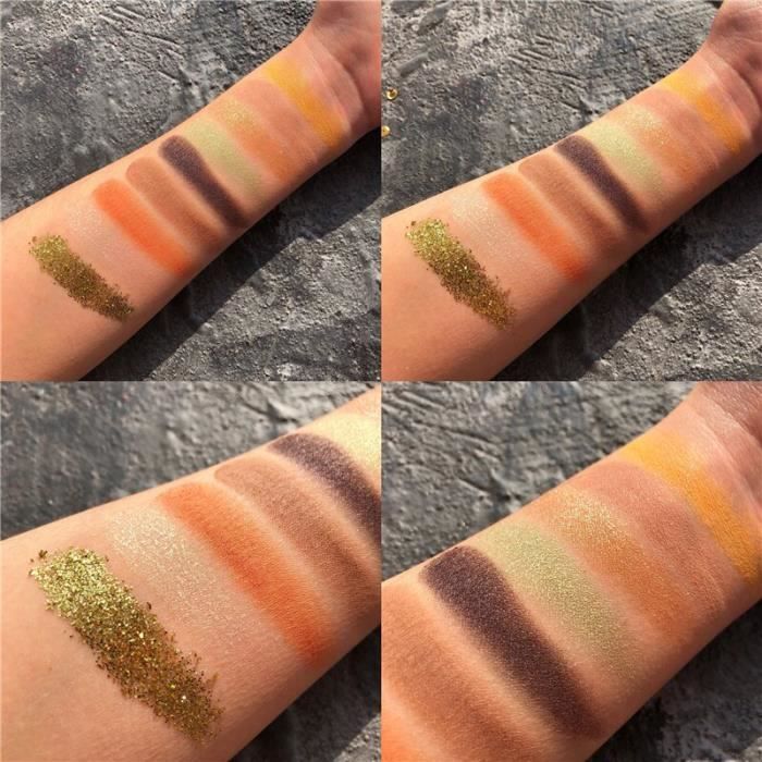 Palette de fards à paupières 9 couleurs Nude métallique scintillant
