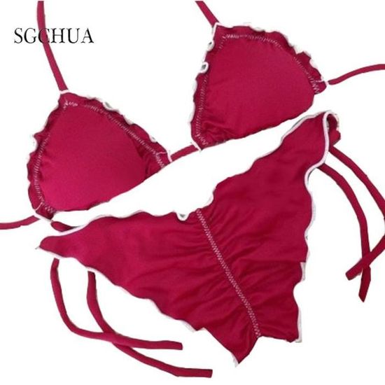 Maillot De Bain Br Silien Sexy Micro Rouge Bleu Jaune Bikini Tanga