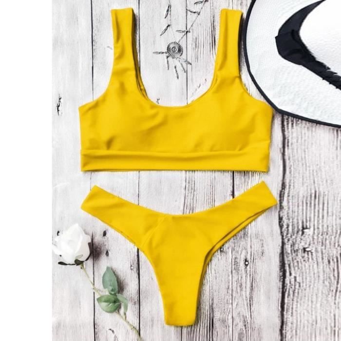 Maillot De Bain Femmes Solide Sexy Push Up Br Silien Bikini