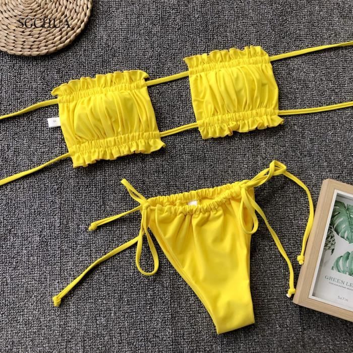Maillot De Bain Br Silien Sexy Micro Rouge Bleu Jaune Bikini Tanga