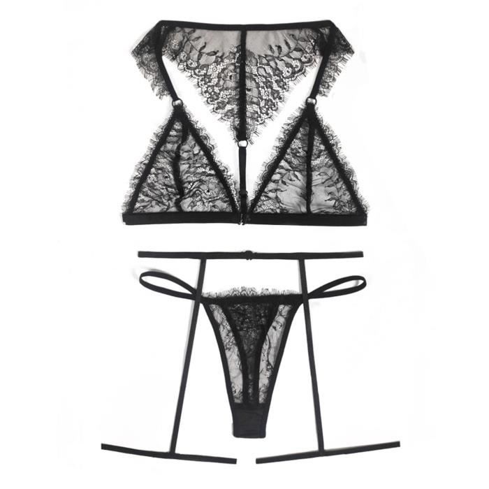 Ensemble Dames Lingerie Sexy Cross Temptation Lingerie Jarreti Re