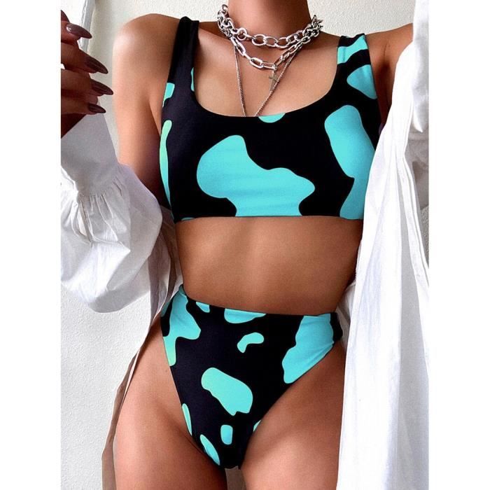 MAILLOT DE BAIN Maillot de bain deux pièces imprimé vache Sexy Bikini