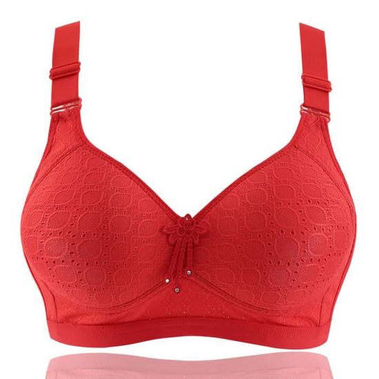 Soutien Gorge De Lingerie En Dentelle De Couleur Unie Pour Femmes Rouge A Rouge Cdiscount