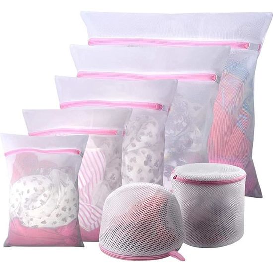 7 Pièces Sacs à Linge en Maille Sacs à Lavage de Lingerie pour Vêtements Délicats avec Fermeture