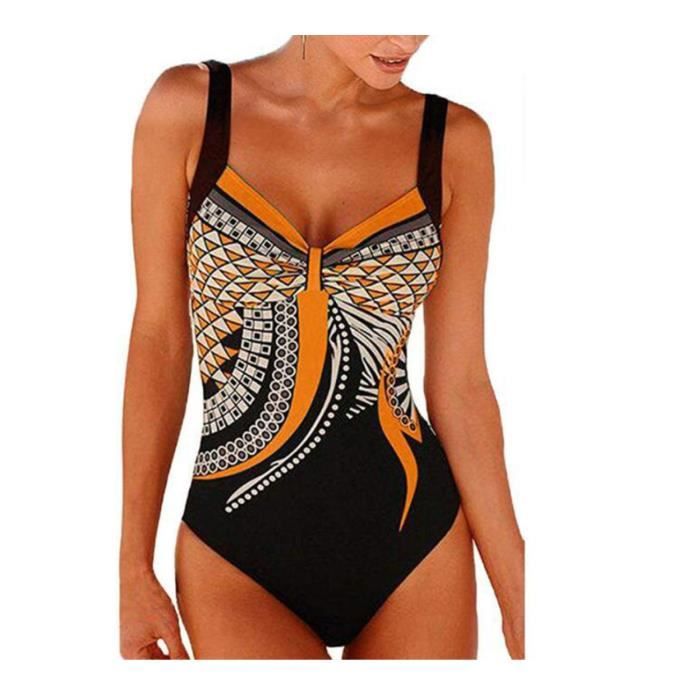 Maillot De Bain Femme Pieces Gainant Piscine Slim Push Up Dos Nu Bikini Col En V Profond Bain
