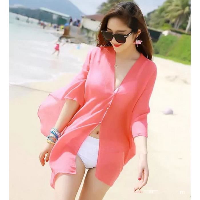 Robe Mousseline De Soie Bikini Couvrir Maillot De Plage Charpe Par O Sarong Blanc Blanc