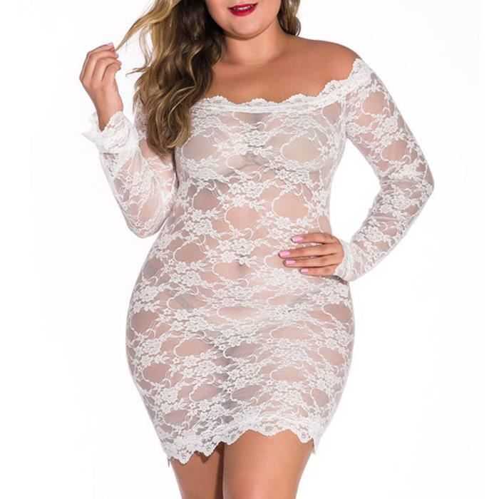 Femmes Lingerie Chemise De Nuit Sexy Perspective Dentelle Pyjamas Sous