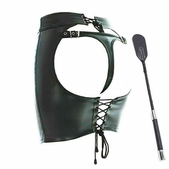 Bdsm Mini Jupe En Cuir Pu Lingerie Sexy Fouet Pagaie String