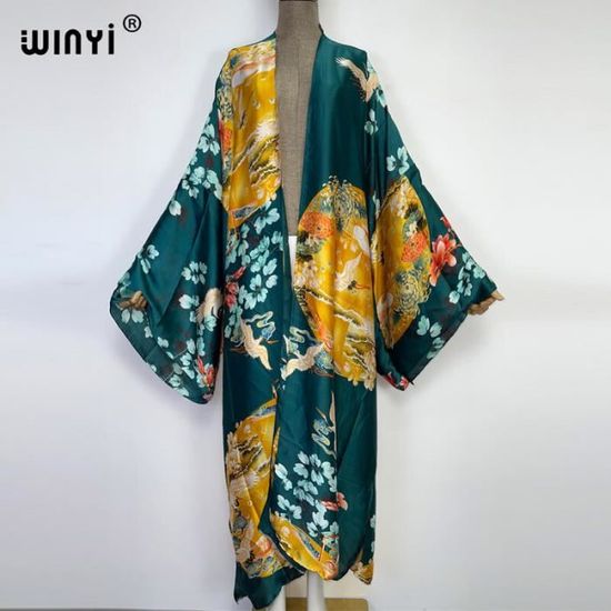 Robe De Plage Winyi Cardigan Manches Chauve Souris Pour Femmes Bikini