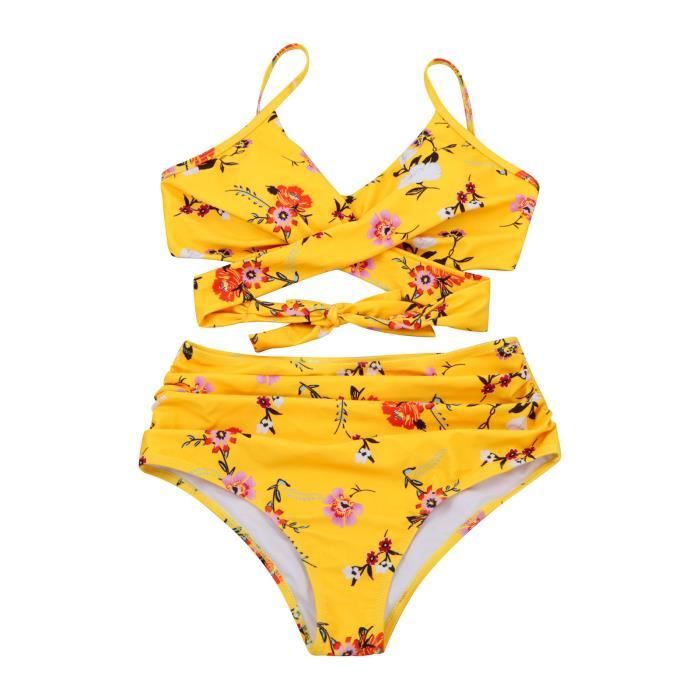 Maillot De Bain Femmes Sexy Bikini Imprimer Bandage Deux Pièces