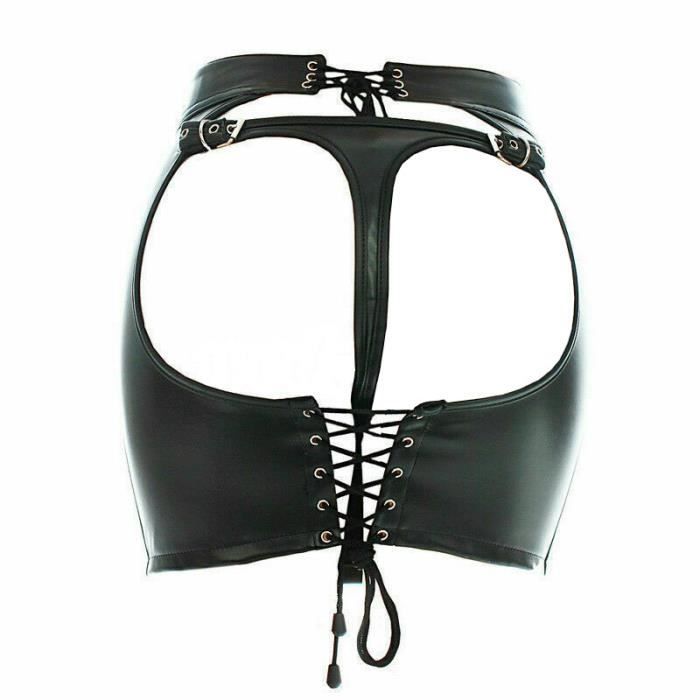Bdsm Mini Jupe En Cuir Pu Lingerie Sexy Fouet Pagaie String