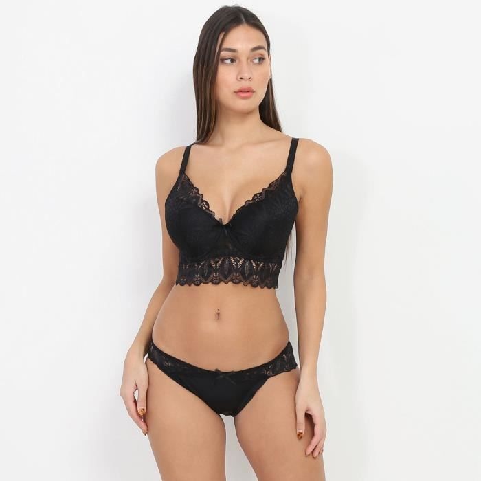 Ensemble lingerie ampliforme noir à dentelle Noir Cdiscount Prêt à Porter