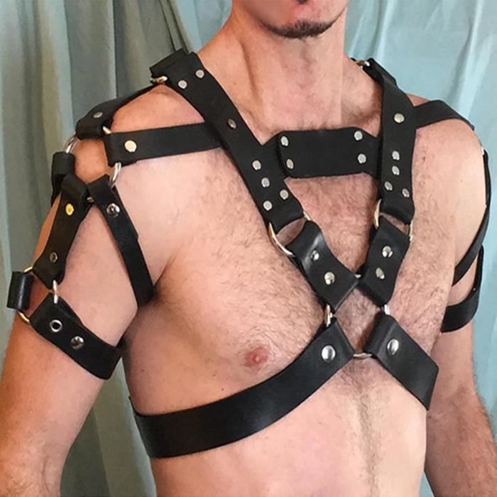 BDSM Gay Body Bondage Harnais Hommes Fétiche En Cuir Lingerie Sexuel