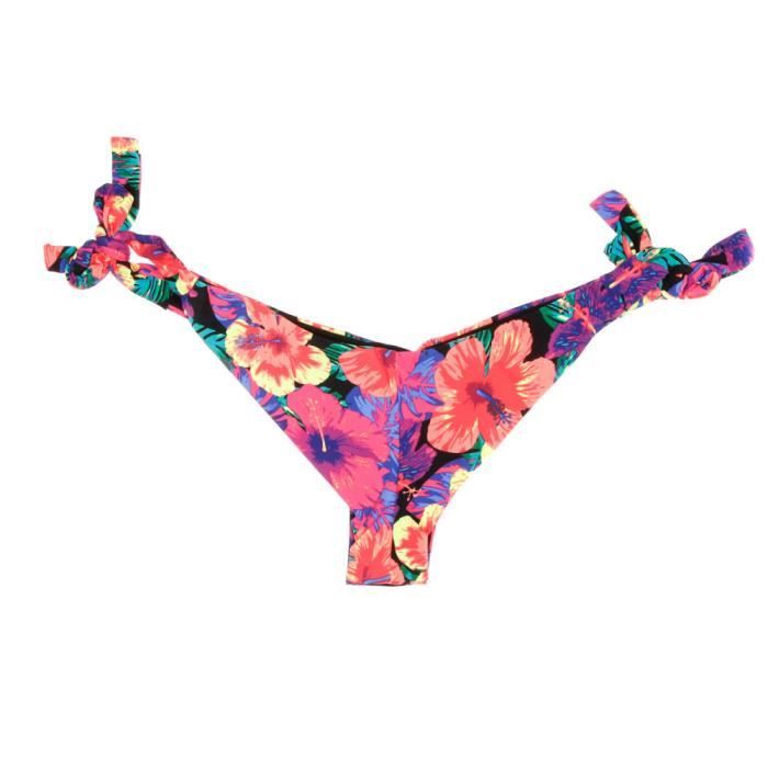 Bas de Bikini Imprimé Hawaï Femme Bikki Beach Celia Pink Cdiscount
