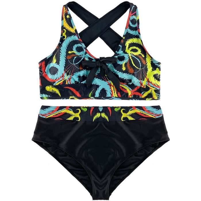 Maillot De Bain Femme Pi Ces Push Up Bikini Crop Tankini Taille Haute