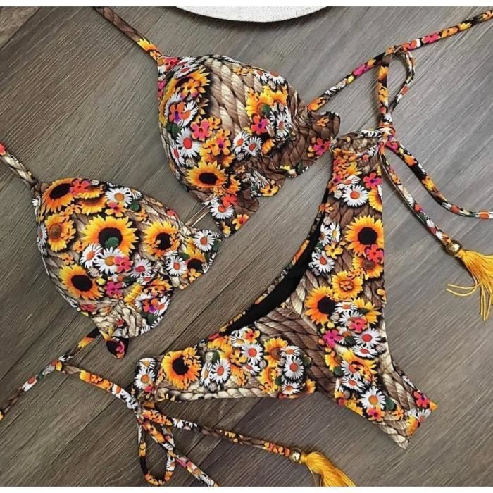 Maillot De Bain Ensemble Deux Pi Ces Br Siliennes Bikini Pour Femmes String Rembourr