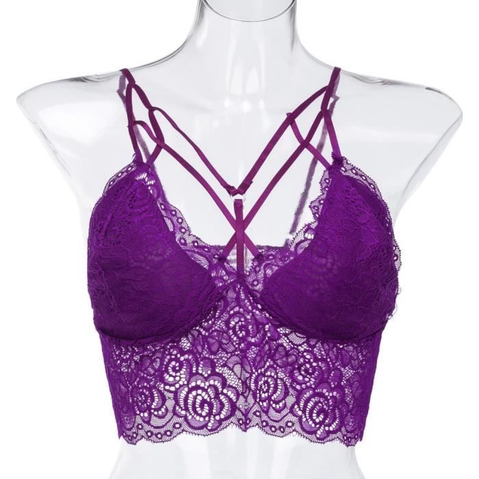 Femmes Grande Taille Gilet Crop Sans Fil Soutien Gorge Lingerie Sexy