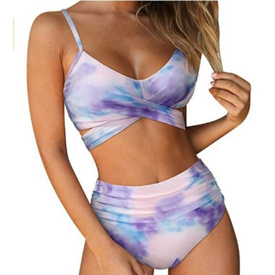 Bikini Rembourré Maillot de Bain Push Up Halter Maillot 2 pièces Femme