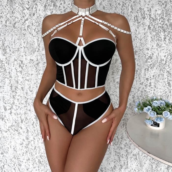 Lingerie Sexy Femme Sasaquoy Ensemble lingerie érotique en dentelle