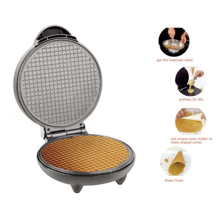 Gaufrier électrique MINI Appareil à Gaufre Machine à crème glacée revêtement antiadhésif