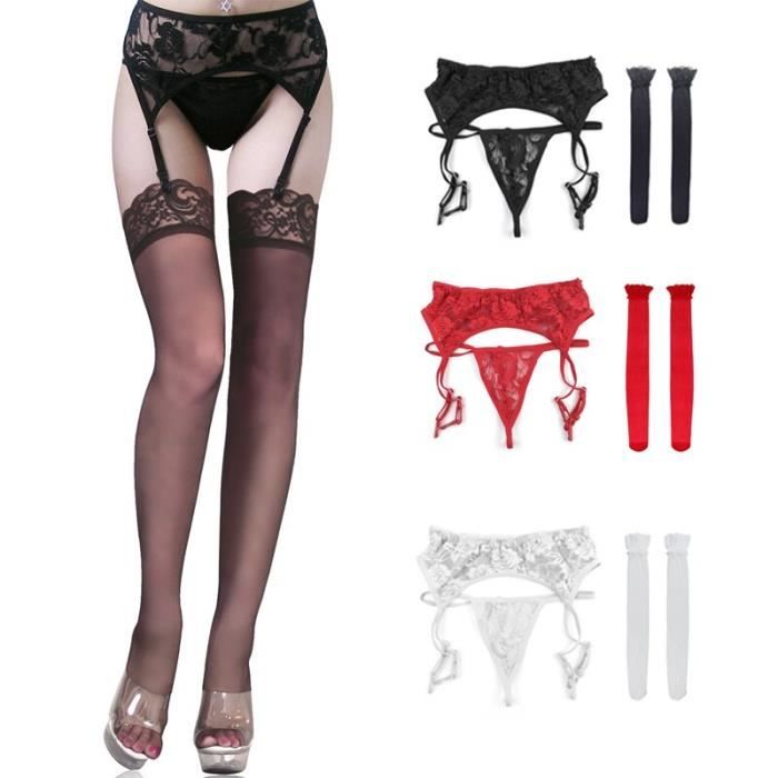 Lingerie Sexy Bas En Dentelle Doux Pour Femmes Bas Hauts De Cuisse