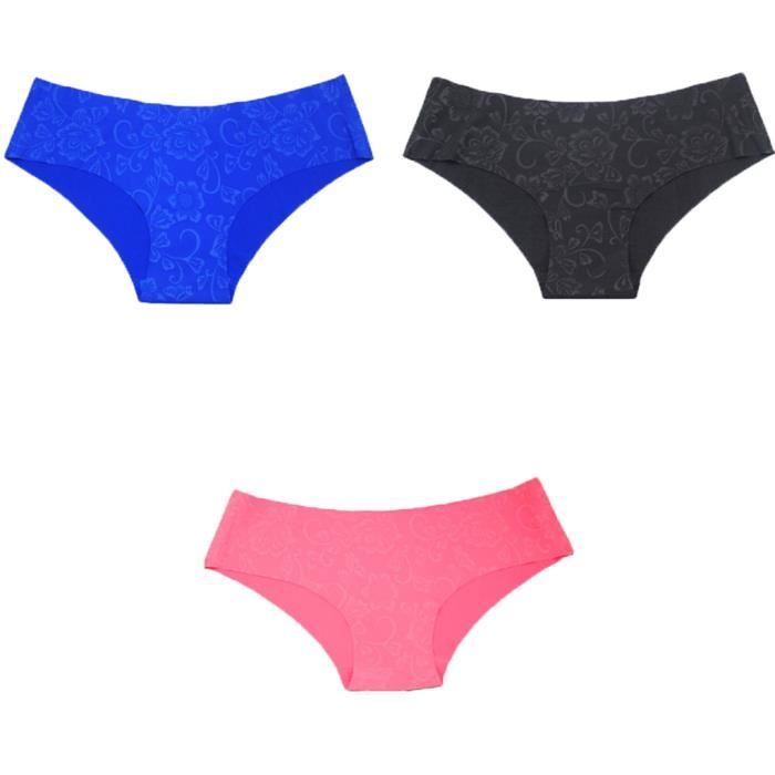 Lot de sous vêtements de bikini invisibles sans couture pour femmes l Noir Cdiscount Prêt