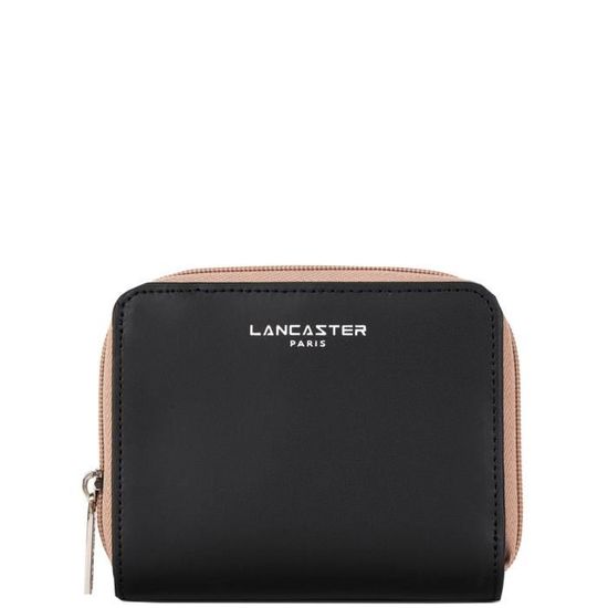 Portefeuille Lancaster En Cuir Ref 41893 Noir Nude Vison 12 5 10 4