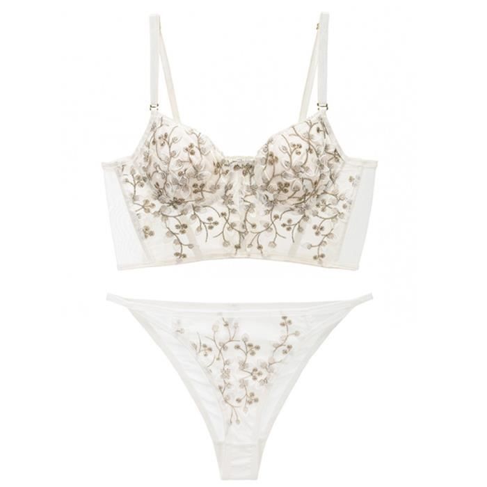 Ensemble Lingerie Femme Moderne Polyvalent Broderie Fran Aise Dentelle