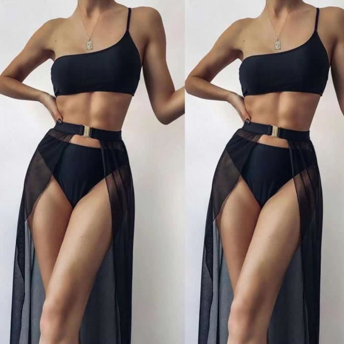 Bikini Maillot de bain femme trois pièces plage maillot de bain couleur