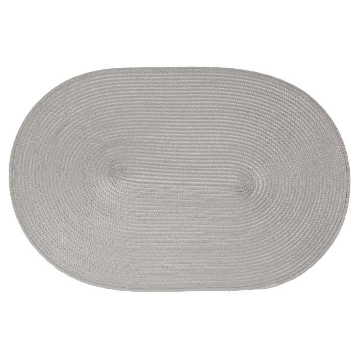Set de table Tressé Ovale - 44 x 29 cm - Gris clair