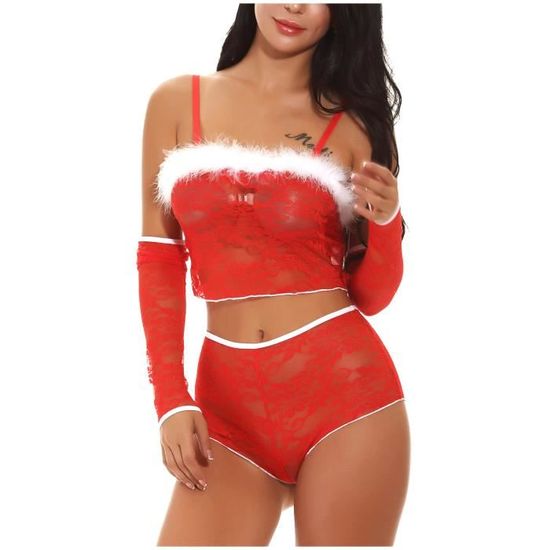 Dames Sexy Dentelle Lapin Plume Tentation Lingerie Jupe Sous Vêtements