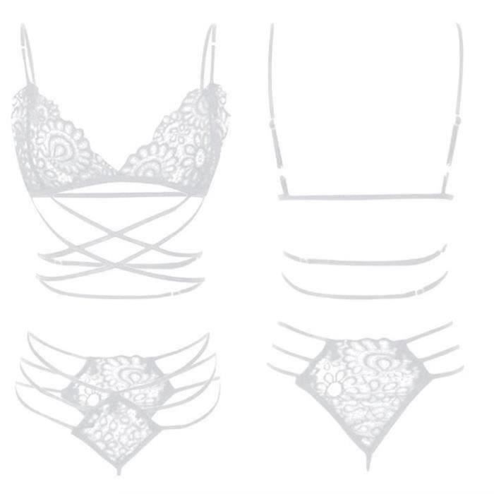 Haopyou Ensemble De Lingerie Sensuel Blanc De Pices Avec Haut Et Bas Blanc Or Cdiscount Pr T