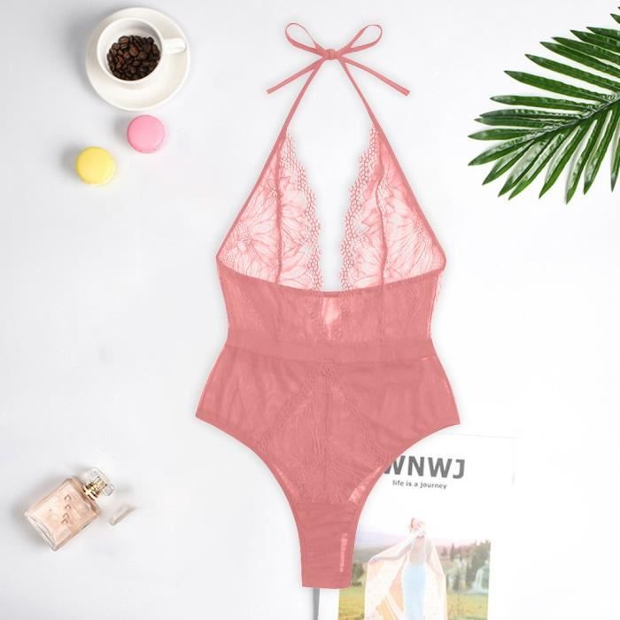 Nouveau Femmes Lingerie Dentelle Teddy Profond Col En V Dos Nu Body