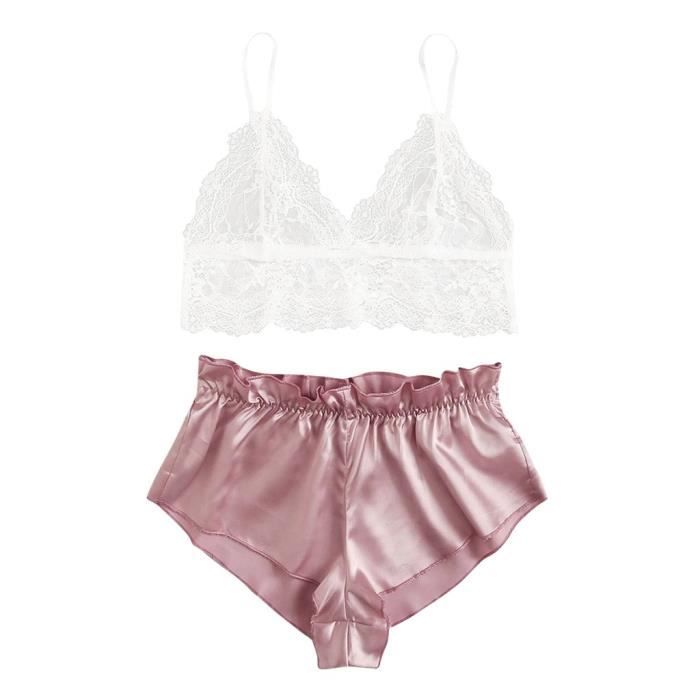 Ensemble Brassiere Et Shorty Nouvelle Lingerie Sexy En Dentelle En Soie