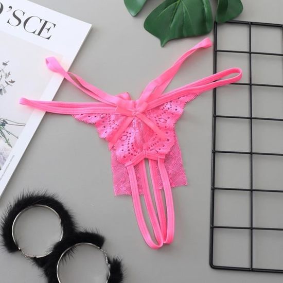 Boxer Femme Pyjama De Lingerie Sexy En Dentelle Pour Femmes Avec String Ouvert Rose Cdiscount