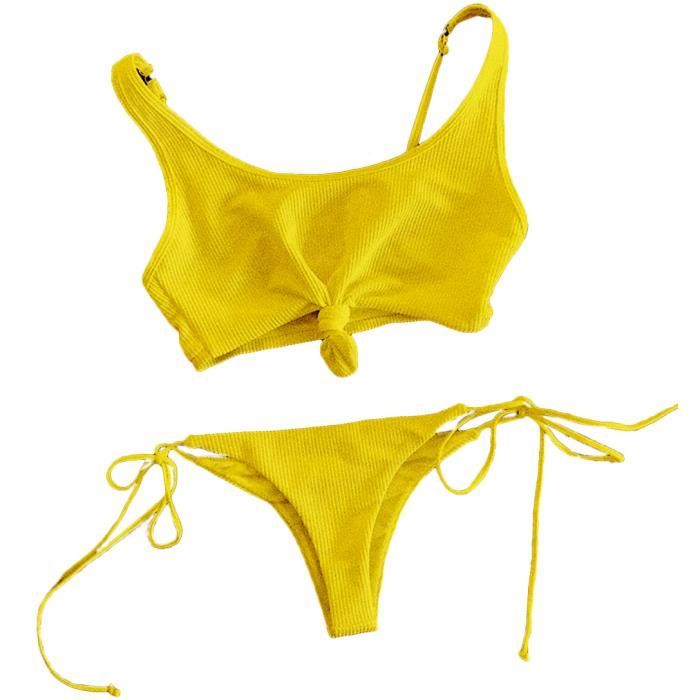 Minetom Femme Maillot De Bain Pieces Bikini Ensemble Deux Morceaux Couleur De Bonbon Sucr