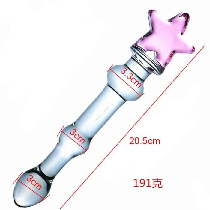 Star Godemich R Aliste En Verre Rose Pour Femme Godemichet Anal En