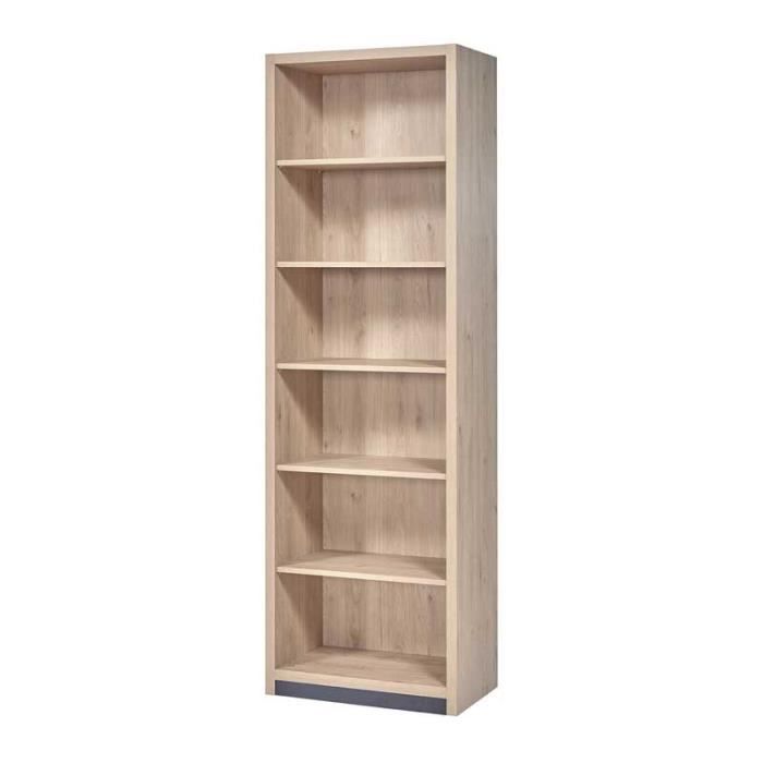 Bibliothèque 6 niveaux Bois clair - ANAELLE - L 70 x l 40 x H 219