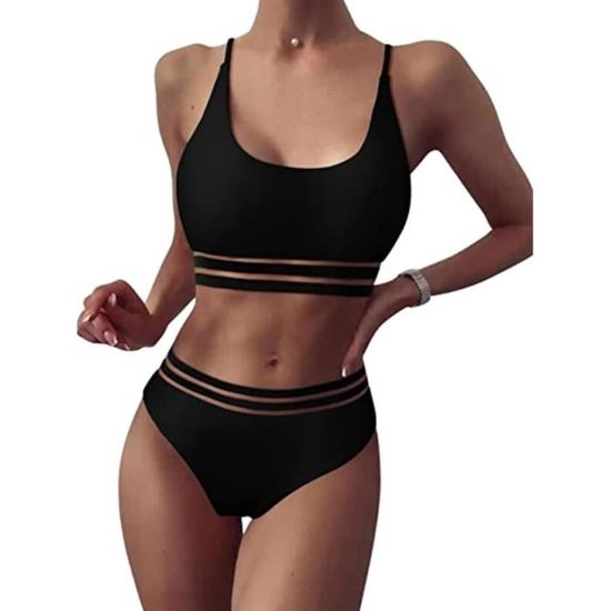 Maillots De Bain Pi Ces Femme Taille Haute Deux Pi Ces Tankini Push Up Vintage Bikini Set Avec