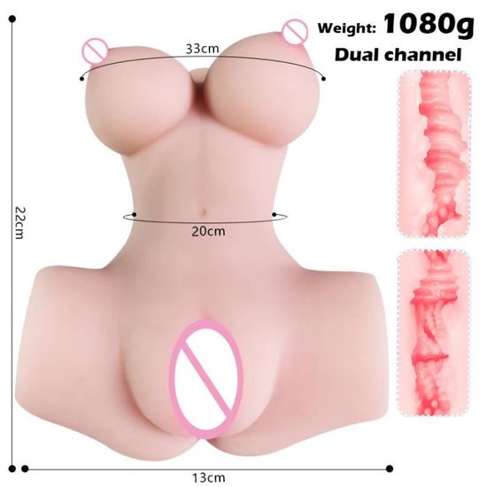 Heseks Sex Toys Pour Hommes Demi Corps Beurre Cul Sein Avec Vagin
