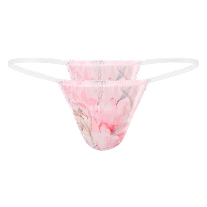 Yonghs Homme Mini String Ficelle Sexy Imprim Fleurie Tanga Mousseline Bikini Thong Sissy