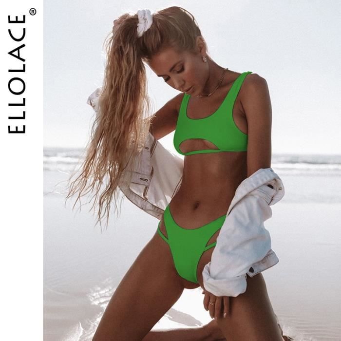 MAILLOT DE BAIN Ellolace Bikini Sexy ajouré maillot de bain femme