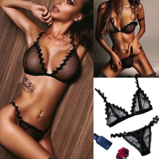Femmes Brod Es Appliques Lingerie Sexy Sous V Tements Grande Taille
