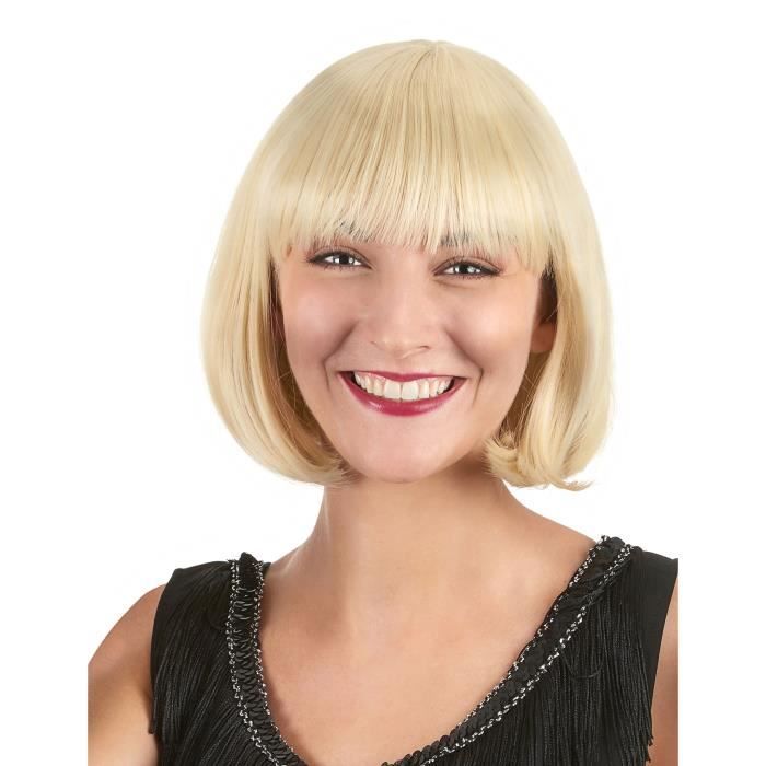 Perruque Luxe Blonde Carr Court Avec Frange Femme Taille