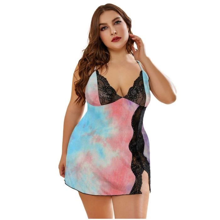 Sasaquoy Nuisette Deshabille Femmes Dentelle Lingerie Deep V Neck