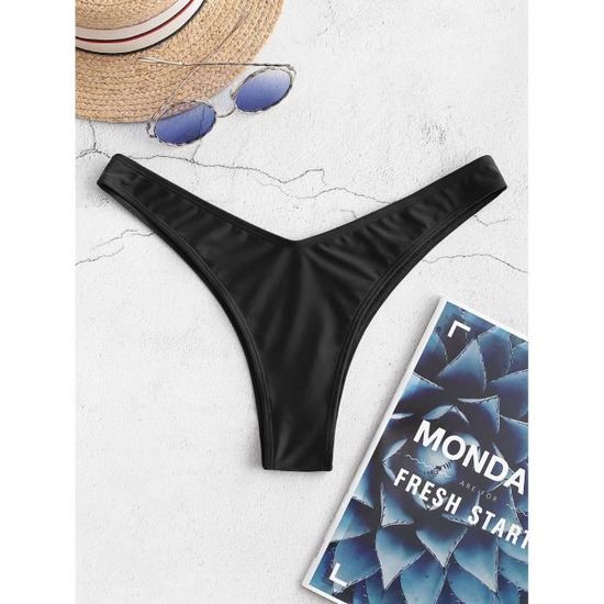 CRAZE Cheeky High Leg Bikini Bottoms Slip De Bain Uni Pour Femme Cdiscount Sport