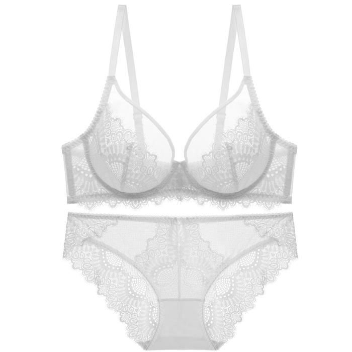 Ensemble Lingerie Femme Dentelle Sexy A Mode Ultra Fine Confortable