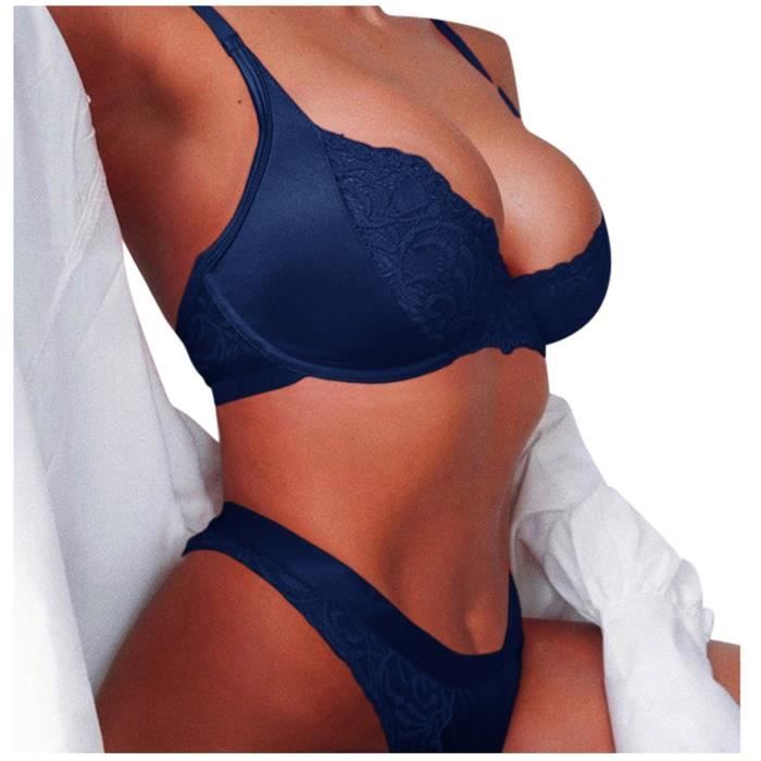 Soutien Gorge Femmes Lingerie Sexy Dentelle Fleurs Push Up Top Pantalon Sous V Tements Ensemble