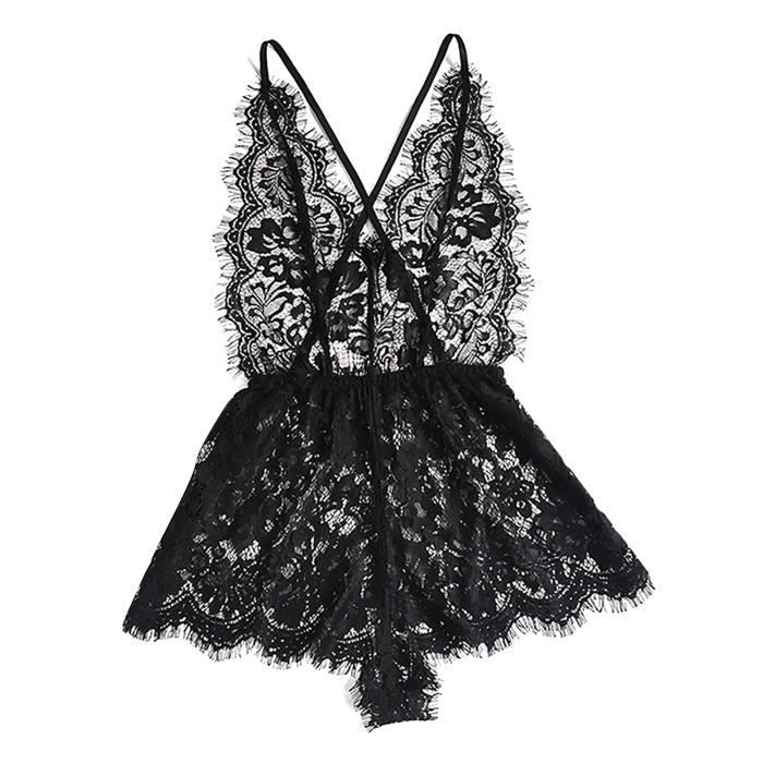 Sous V Tements Nouveau Mode Noir Femmes Dentelle Lingerie Body Col En V